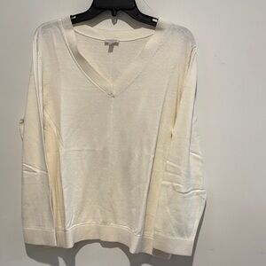 Talbots Cream V-Neck Sweater